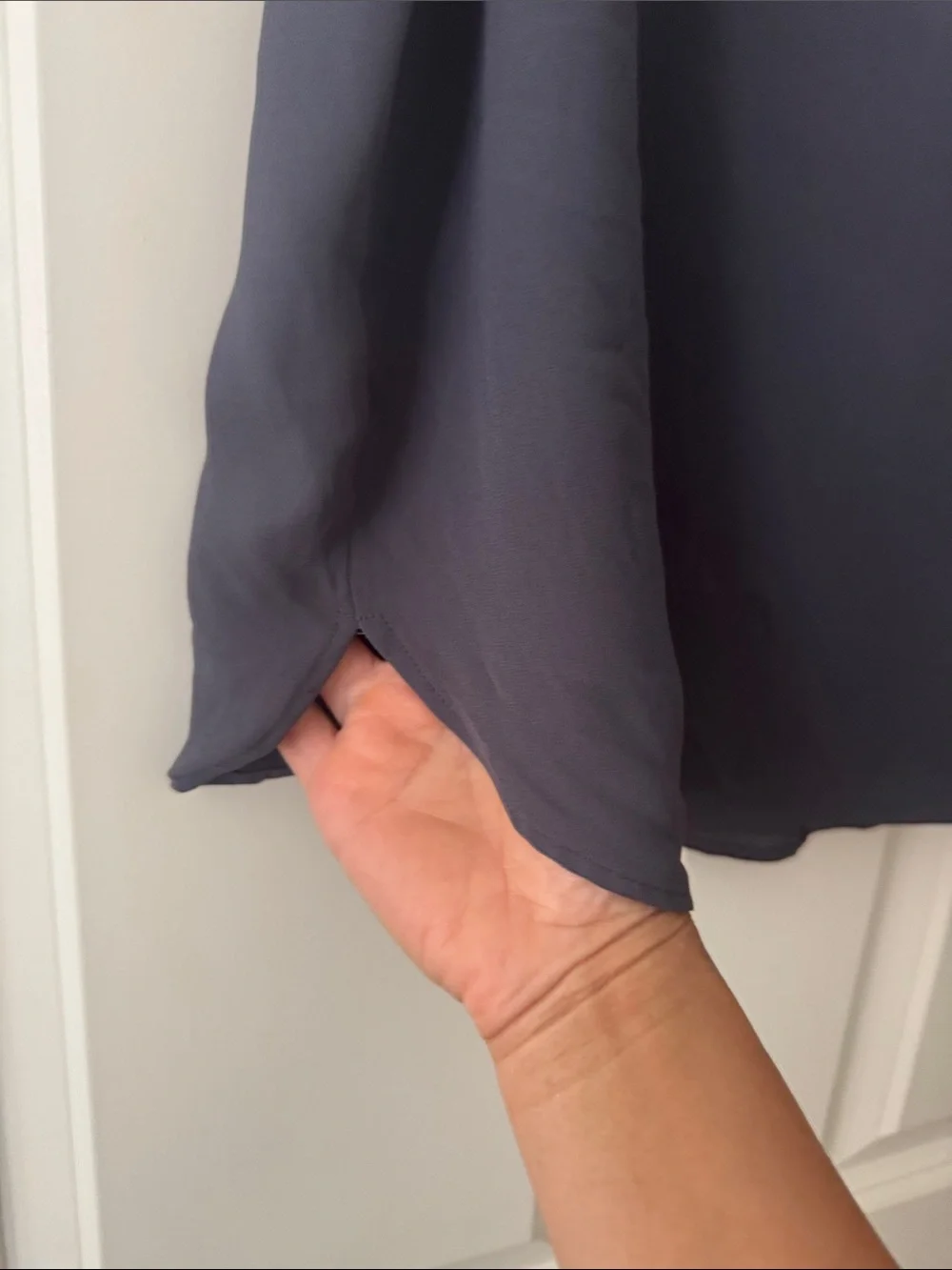 LOFT Slate Blue V-Neck Puff Sleeve Blouse size M